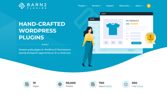 Screenshot of Barn2 Plugins's website