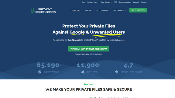 Screenshot of Prevent Direct Access's website