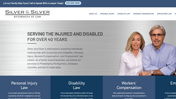 Screenshot of Silver & Silver's website