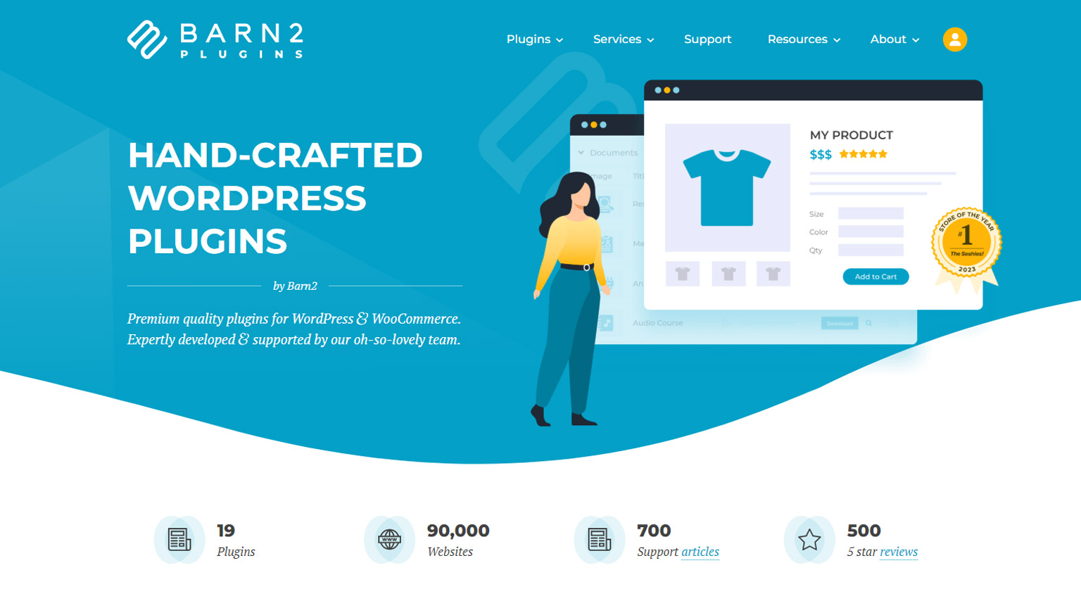 Screenshot of Barn2 Plugins's website